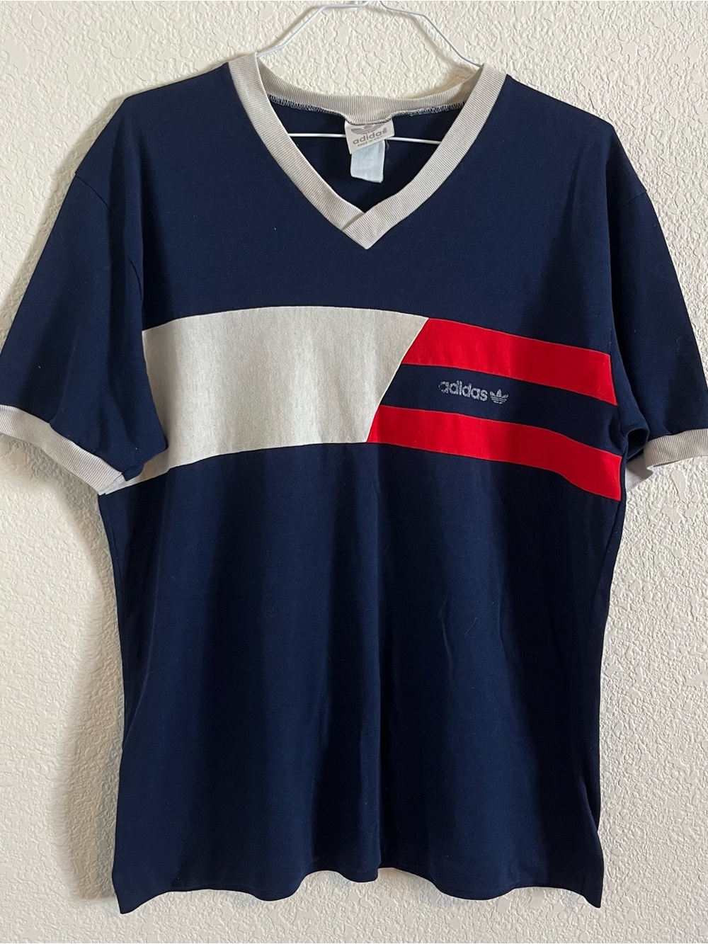 Vintage 1980s Adidas Men’s Ringer T-Shirt Retro
